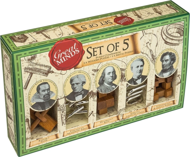 PROFESSOR PUZZLE sada 5 hlavolamů Great Minds
