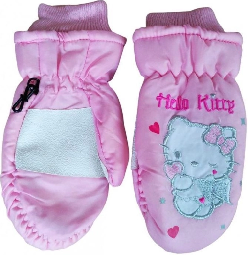 Lyžařské rukavice Hello Kitty růžové nepromokavé zateplené - 1 kus – Velikost: 104-116