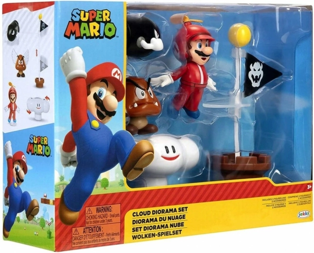 Super Mario cloud diorama se figurkami