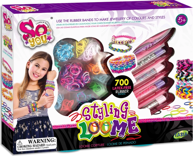 Tasia sada na výrobu náramků z gumiček bez latexu – 700 ks