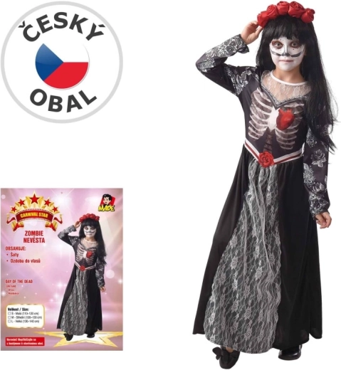 Dětský karnevalový kostým zombie nevěsty, 120–130 cm