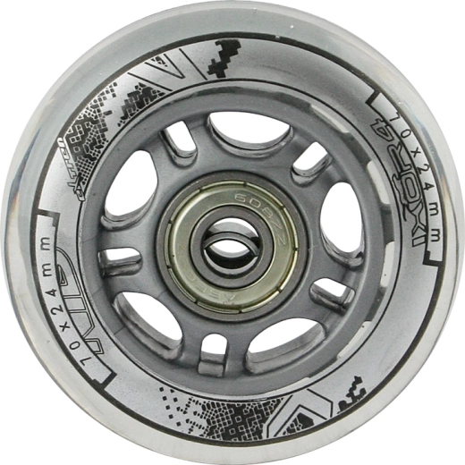 Sada čirých PU koleček 70 × 24 mm s ložisky ABEC 7 NILS EXTREME