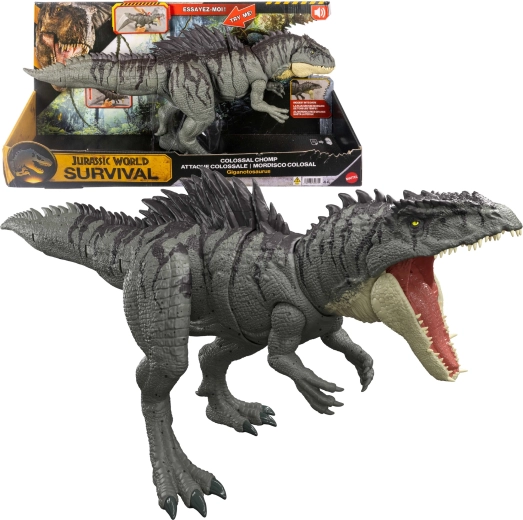 Mattel Jurassic World survival figurka giganotozaur mega čelist – giga útok