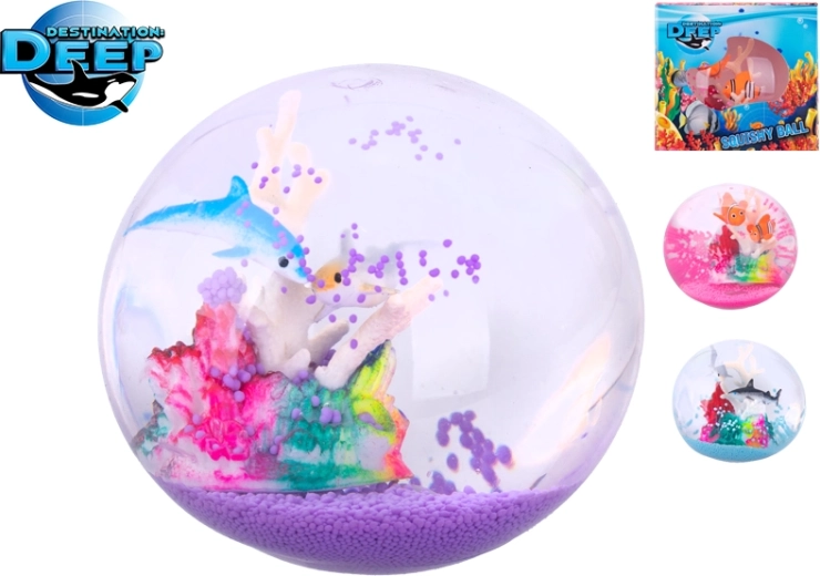 Strečový antistresový míček Destination Deep s mořskými motivy 9 cm