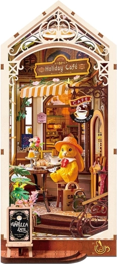 RoboTime 3D skládačka zarážka na knihy – prázdninová kavárna