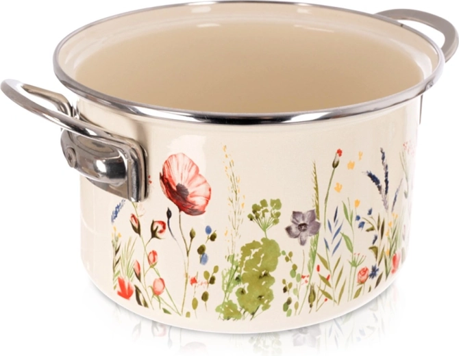 Smaltovaný hrnec krémový Maki 20 cm, 3 l