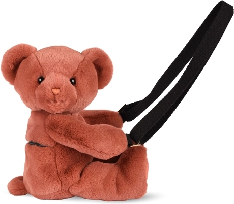 Doudou plyšová taška přes rameno medvídek terakotová 30 cm