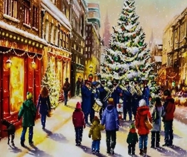 Norimpex Malování podle čísel u vánočního stromečku 40 × 50 cm