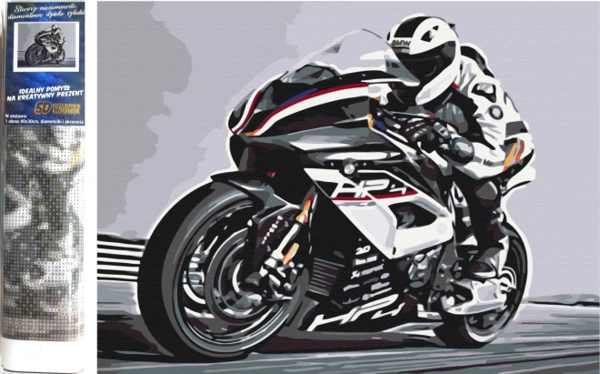 Diamantové malování NORIMPEX – silniční motorka 30 × 40 cm