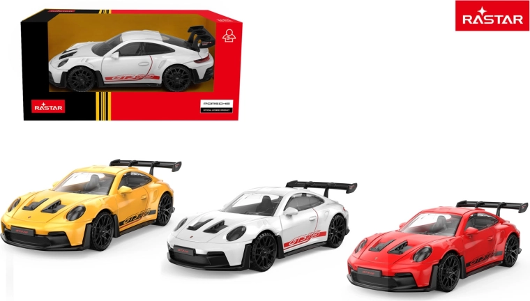Kovový model auta Rastar Porsche 911 GT3 RS 1:43 žlutý - 1 kus