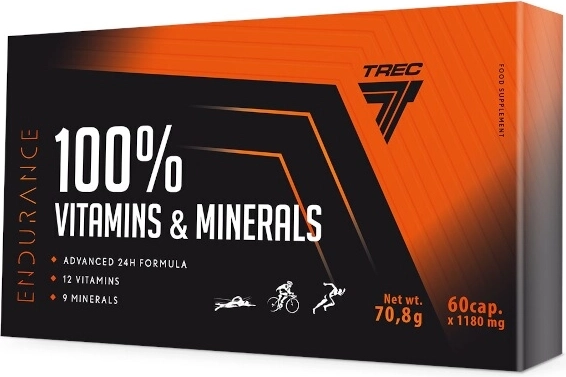 Trec Endurance 100% vitamins & minerals multivitamíny pro sportovce 60 kapslí