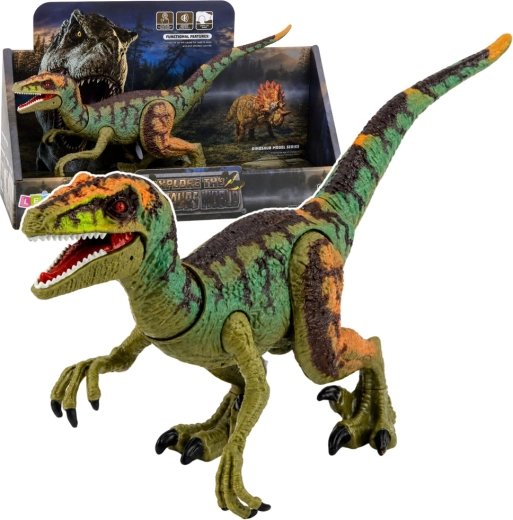 Realistická figurka dinosaura Velociraptor se zvuky a pohyblivými končetinami