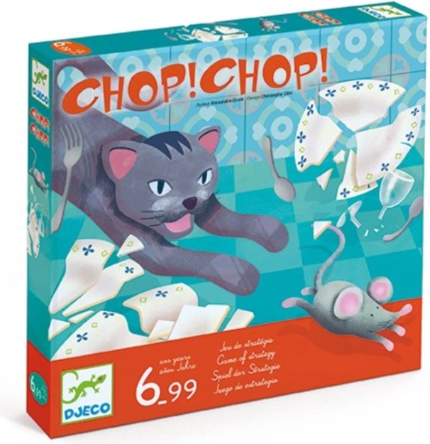 Djeco Chop! Chop! – rodinná strategická hra kočka a myš
