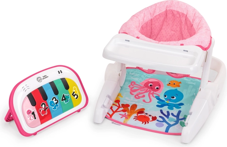 Baby Einstein interaktivní sedátko 4v1 Tappin' Tunes Learn-to-Sit růžové