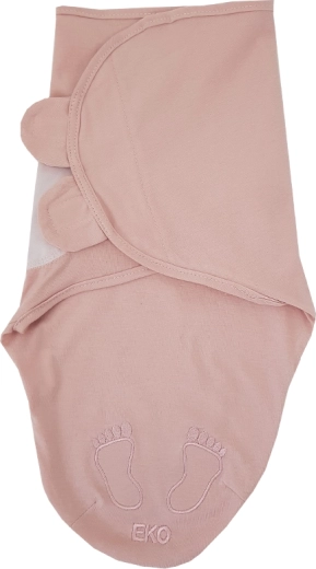 EKO bavlněná zavinovačka ulitka powder pink pro děti 3–6 kg