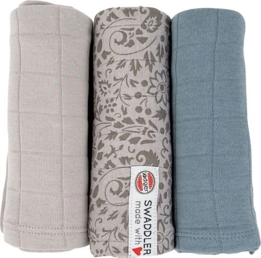 LODGER swaddler flower tribe mist, 70 × 70 cm (3 ks)