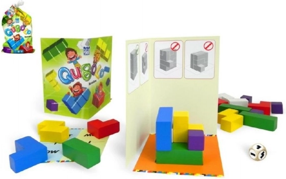 Qubolo společenská hra s dřevěnými kostkami v látkovém pytlíčku