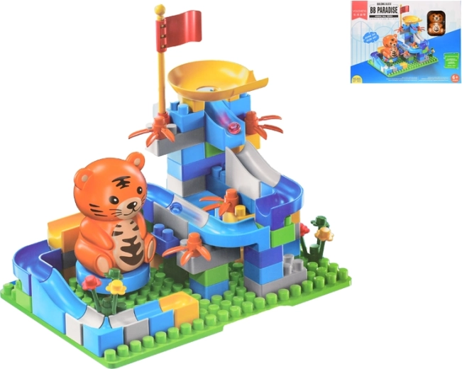 Stavebnice s dráhou a zvířátkem, 87 dílků