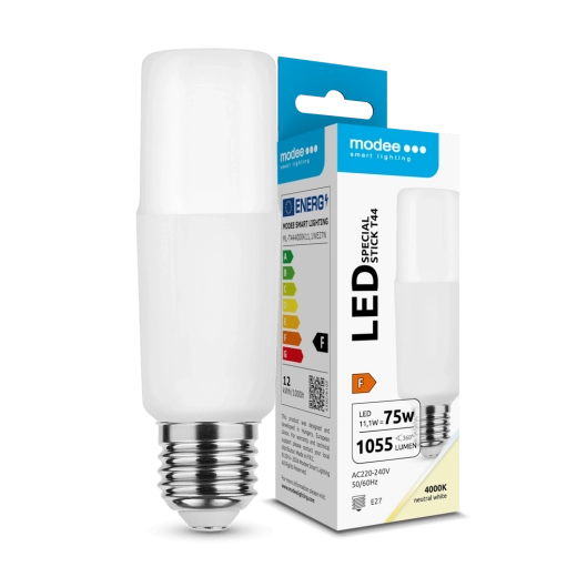 LED žárovka Modee Lighting Stick T44 11,1 W E27, neutrální bílá, 1055 lm