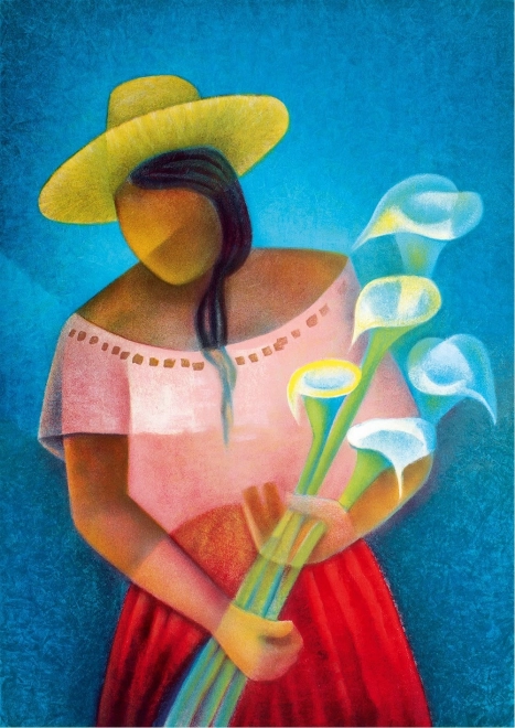 Puzzle žena s árony 1000 dílků BLUEBIRD