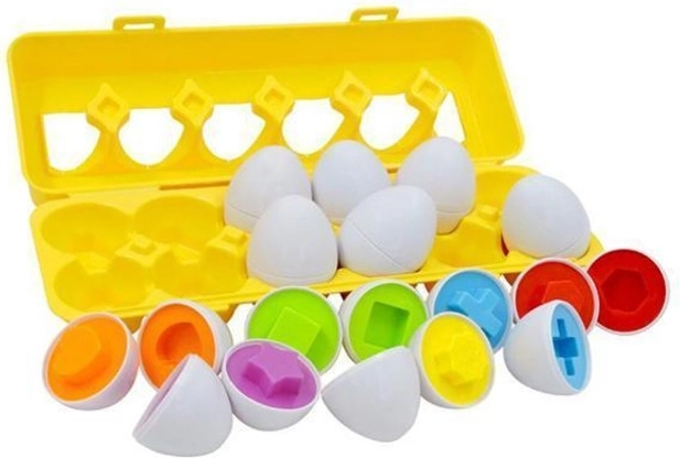Třídicí vajíčka – sada tvarů a barev