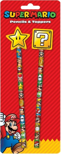 Školní sada tužek s gumou a topperem Super Mario