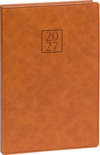 Notique Prestigio týdenní diář 2027 hnědý 15 × 21 cm