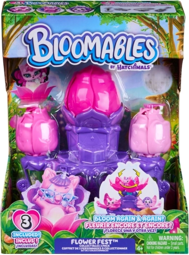 Hatchimals Bloomables květinová hrací sada – 3 figurky a pódium Flower Fest