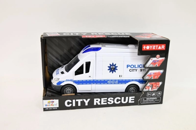 Policejní autobus se světlem a zvukem