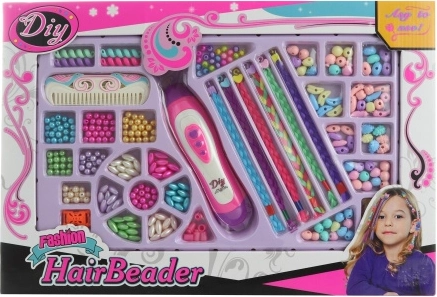 Vlasové studio s elektrickým zaplétačem a korálky pro děti