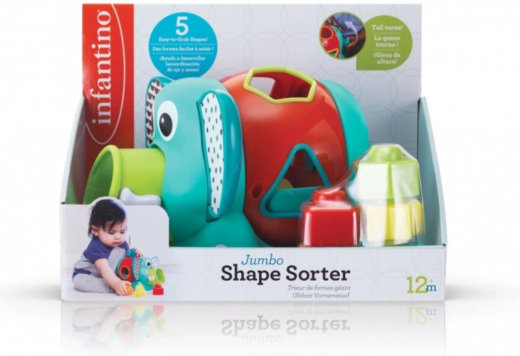 Infantino slon – třídicí vkládačka s kostkami