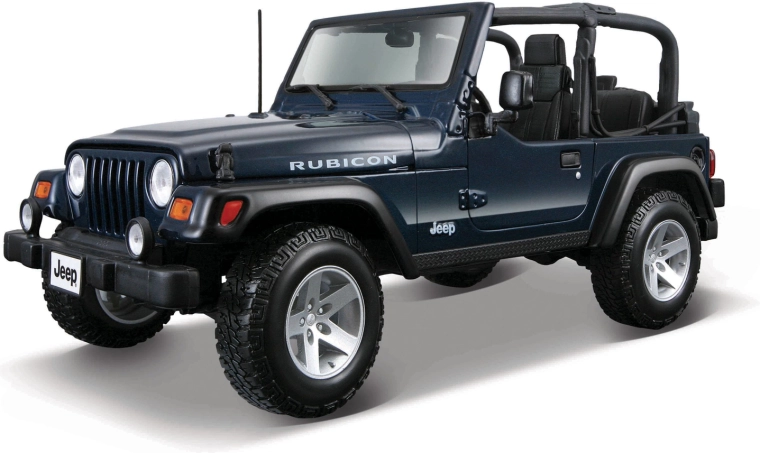 Maisto Jeep Wrangler Rubicon model auta 1:18 kovový metalicky modrý