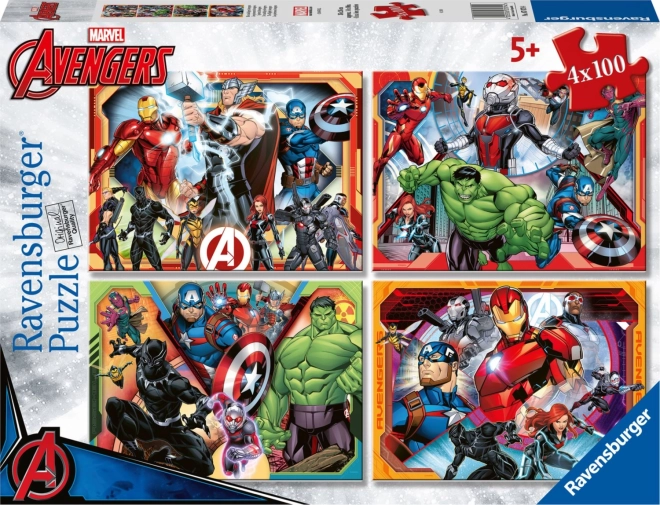 Puzzle Mocní Avengers 4x100 dílků Ravensburger