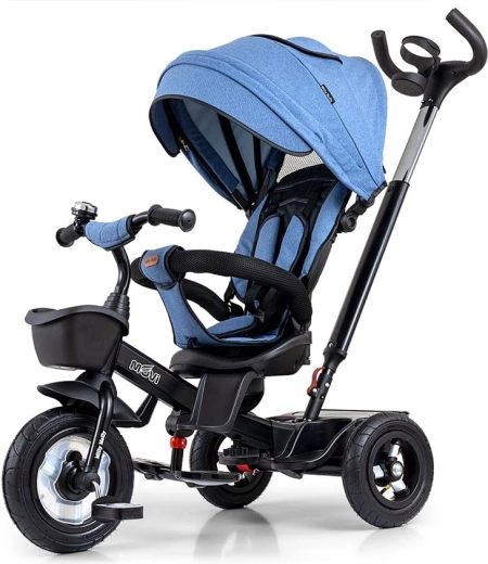 Dětská šlapací trojkolka MILLY MALLY Movie denim s otočným sedadlem 360°