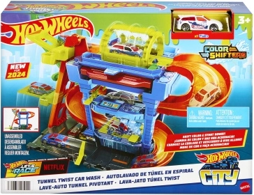 Hot Wheels City automyčka Color Shifters s otočným tunelem