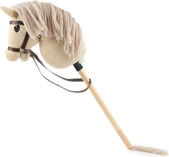 Bieco hobby horse na tyči béžový, velikost S