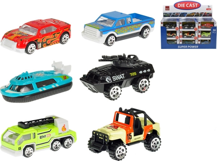 Kovové autíčko 7 cm 1:64 s volnoběhem