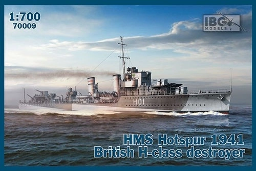 Plastikový model lodi HMS Hotspur (1941) – torpédoborec třídy H