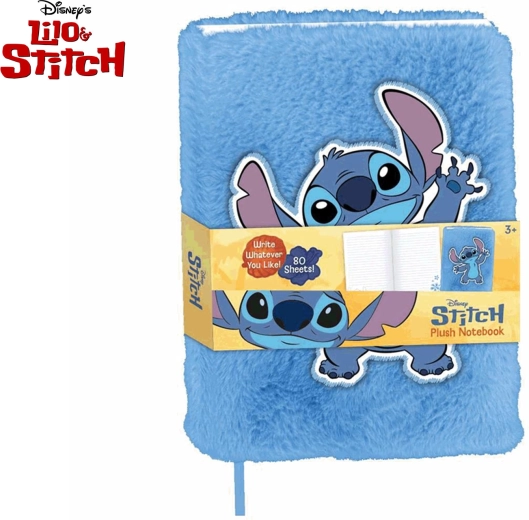 Plyšový zápisník Lilo & Stitch A5, 80 listů