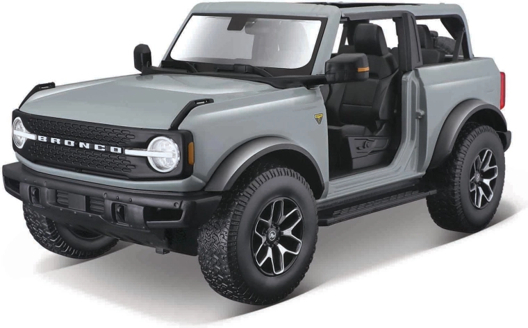 Maisto Ford Bronco Badlands bez dveří kaktusově šedý 1:18