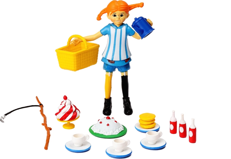 Pippi Langstrumpf figurka s doplňky – čajová párty