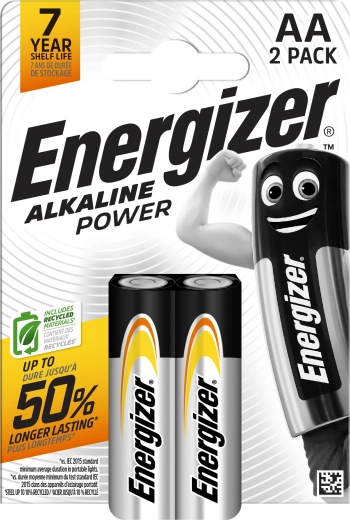 Alkalické baterie AA ENERGIZER Alkaline Power, 2 ks