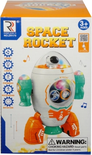 Interaktivní raketa se světlem, zvukem a hudbou