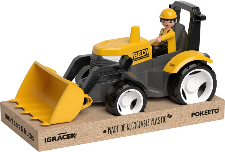 Efko Igráček MultiGO žlutý traktor s radlicí a figurkou