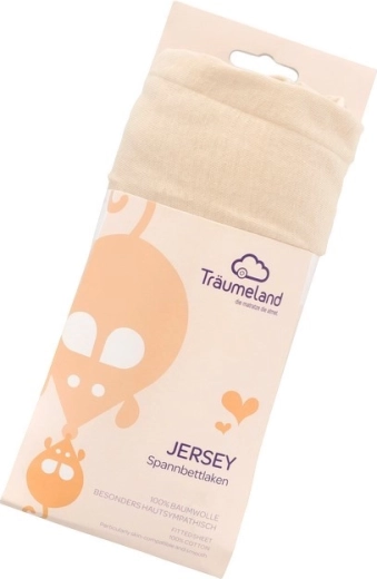 Träumeland jersey napínací prostěradlo do ohrádky 100 × 100 cm béžové