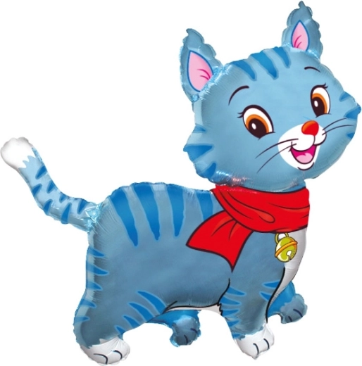 Foliový balónek krásná kočička modrá