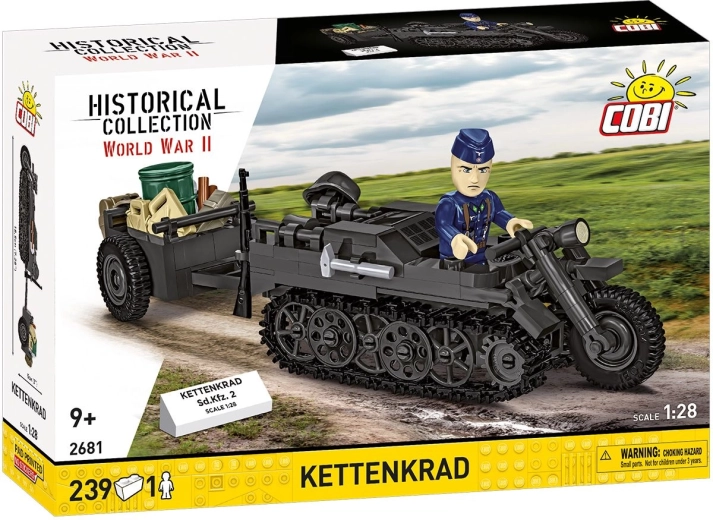 Cobi II WW Sd.Kfz. 2 Kettenkrad s přívěsem 1:28 (239 dílků)