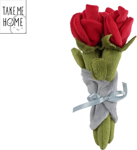 Svazek plyšových rudých růží Take Me Home 22 cm