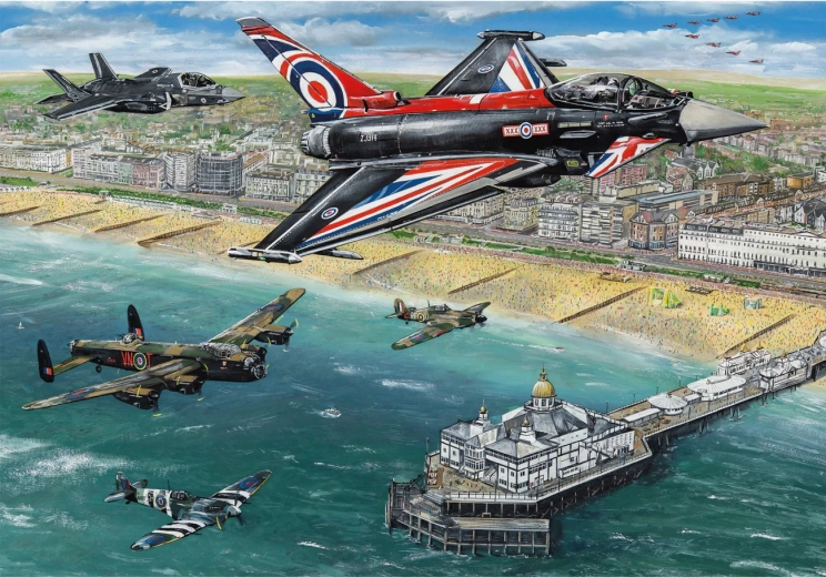 Puzzle letecká show nad Eastbourne 500 dílků GIBSONS