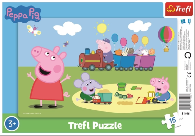 Puzzle 15 dílků Vláček Peppa Pig